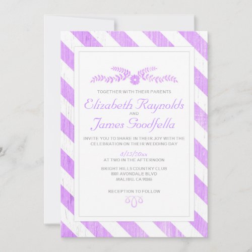 Lavender Stripes Wedding Invitations