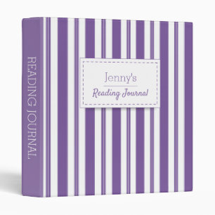 Lavender Stripped Reading Journal 3 Ring Binder