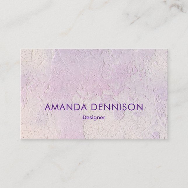 Lavender Stucco Abstract Business Card (Front)
