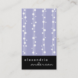 Lavender Stylish Dots and Straw Business Cards