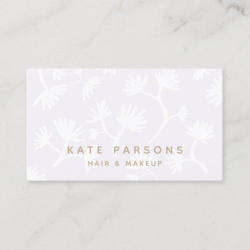 Lavender Subtle Floral Pattern Beauty Salon Business Card
