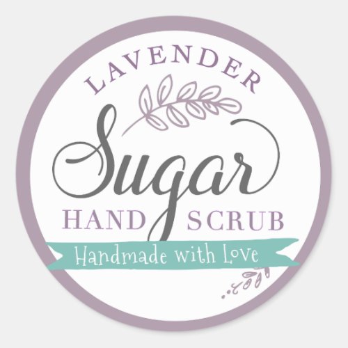 Lavender Sugar Scrub Labels Custom Mason Jar