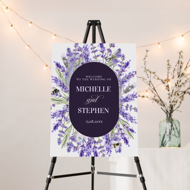 Lavender Suite | Elegant Wedding Welcome Foam Board (In Situ (Stand))