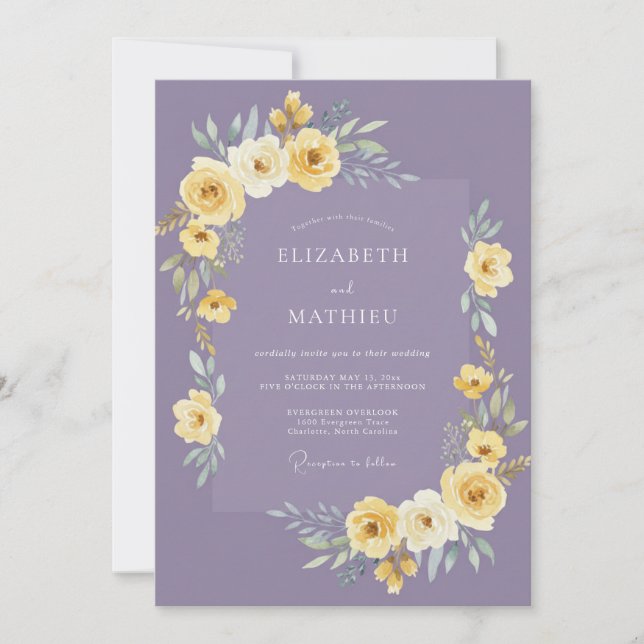 Lavender Sunny Spring Wedding Invitation (Front)