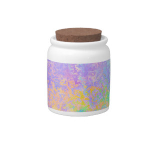 Lavender Sunrise Pastel Neon Alcohol Ink Abstract Candy Jar