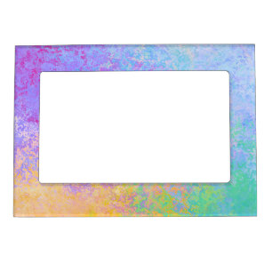 Lavender Sunrise Pastel Neon Alcohol Ink Abstract Magnetic Frame