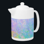 Lavender Sunrise Pastel Neon Alcohol Ink Abstract Teapot<br><div class="desc">This Lavender Sunrise design features neon pastel shades of bright purple,  soft sky blue,  glowing yellow orange,  and fluorescent green in an abstract alcohol ink pattern.</div>