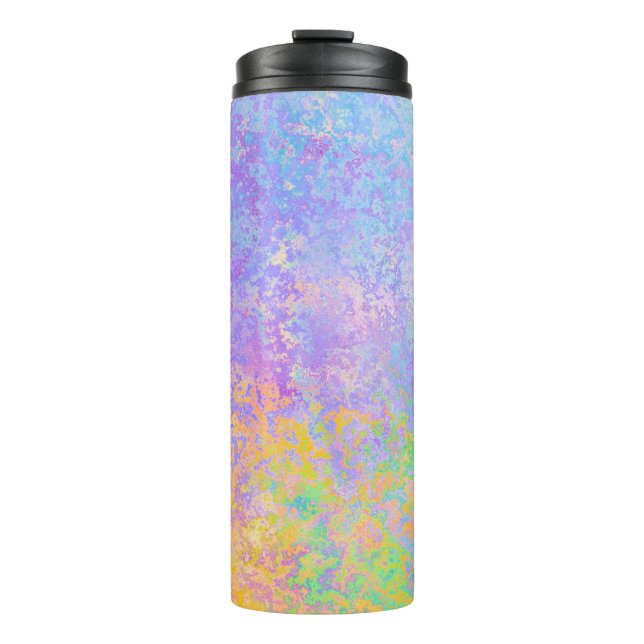 Lavender Sunrise Pastel Neon Alcohol Ink Abstract Thermal Tumbler (Front)