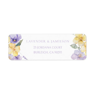 Lavender & Sunshine Floral Wedding Return Address Label