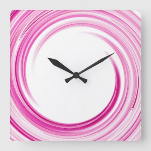 Lavender Swirl Abstract Art Square Wall Clock