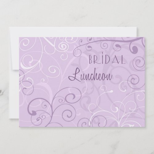 Lavender Swirls Bridal Luncheon Invitation Cards