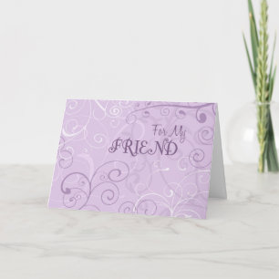 Lavender Swirls Friend Thank You Bridesmaid Card