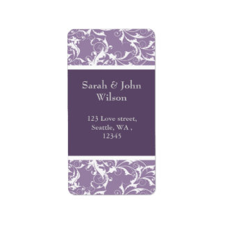 lavender swirls ,return address label