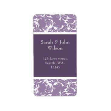 lavender swirls ,return address label