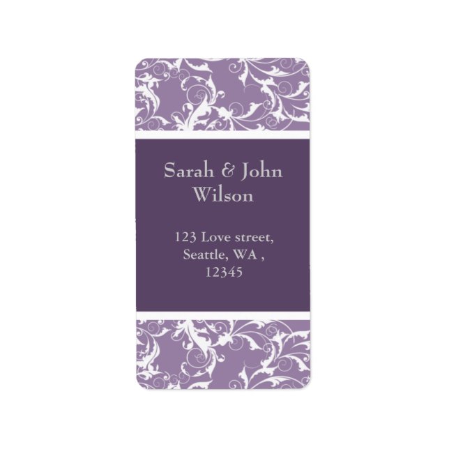 lavender swirls ,return address label (Front)