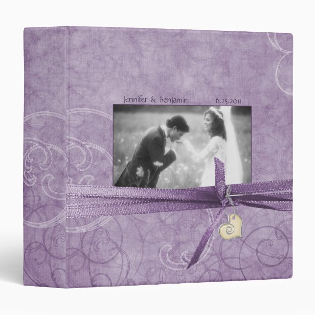 Lavender Swirls Wedding Binder (Front/Spine)