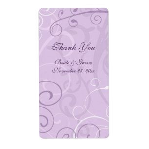 Lavender Swirls Wedding Labels