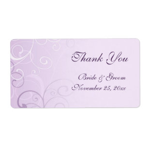 Lavender Swirls Wedding Labels