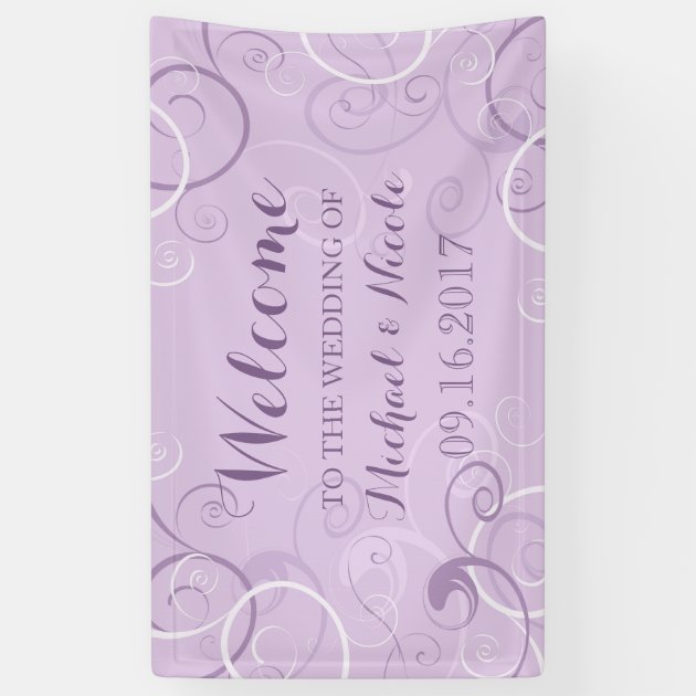 Lavender Swirls Wedding Welcome Sign