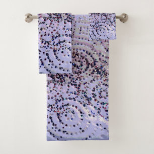 Lavender Swirly Confetti  Bath Towel Set