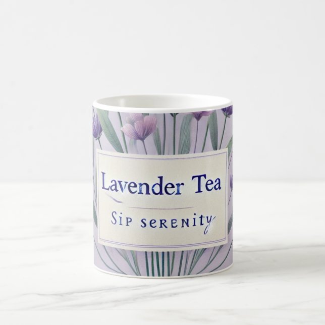 Lavender Tea AI art  Coffee Mug (Center)