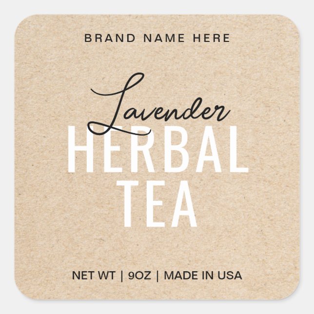 Lavender Tea Product Label Stickers Packaging (Front)