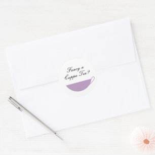 Lavender Teacup Envelope Seal & Favor Bag Sticker