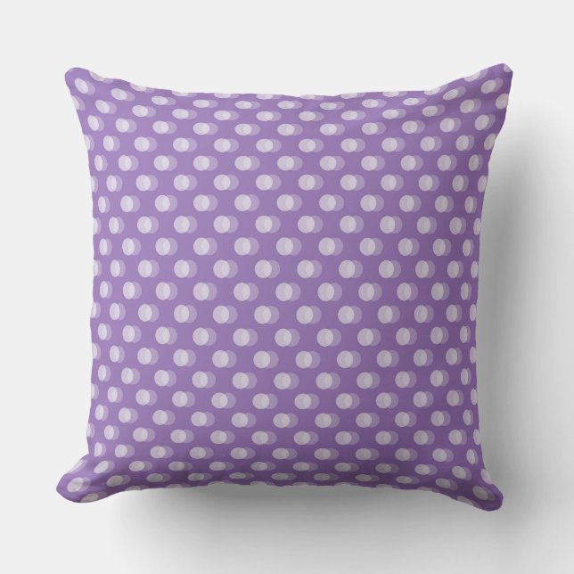 Lavender Tennis Ball Pattern on Purple Background Throw Pillow (Front)