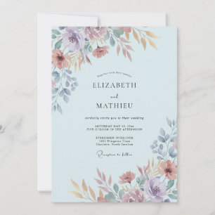 Lavender Terracotta Petal Wedding Invitation
