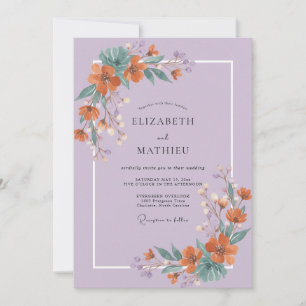 Lavender Terracotta Spring Wedding Invitation