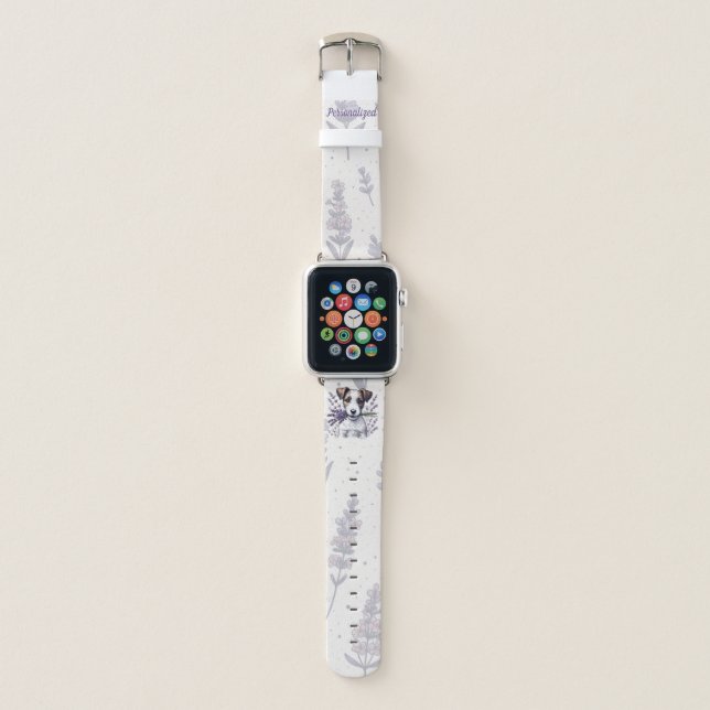 Lavender Terrier Love Apple Watch Band (Front)