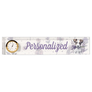 Lavender Terrier Love Desk Name Plate
