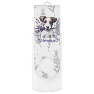 Lavender Terrier Love Flash Drive