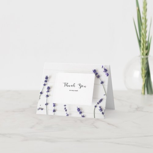 Lavender Thank You Card Blank on the Inside