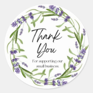 Lavender Thank You Classic Round Sticker