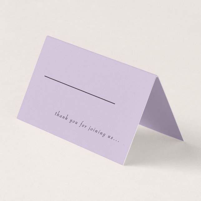 Lavender Thank you for Joining Us Place Card (Front)