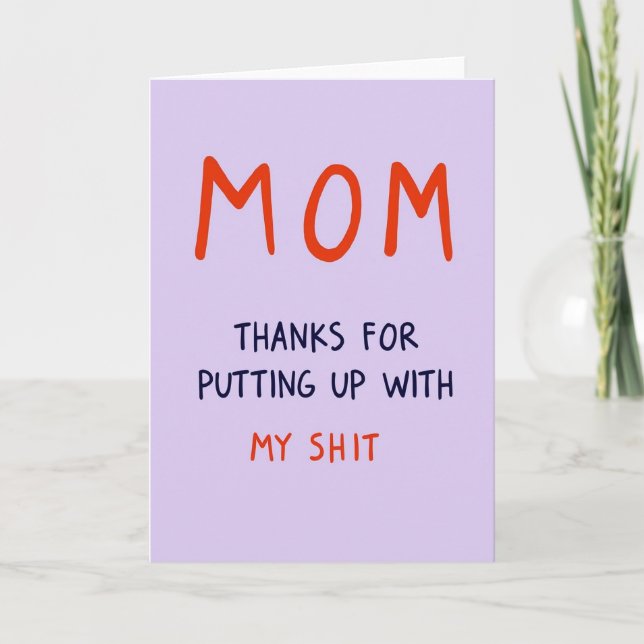 Lavender Thanks Mom Card (Front)