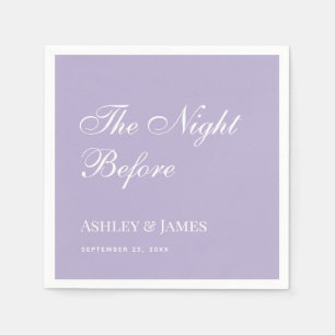 Lavender The Night Before Simple Rehearsal Dinner Napkins
