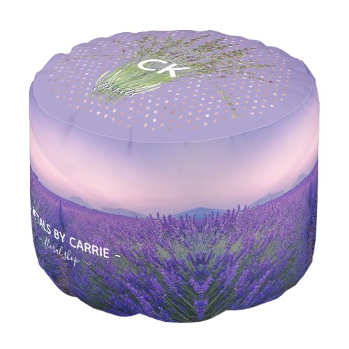 Lavender theme sturdy lightweight artsy custom  pouf