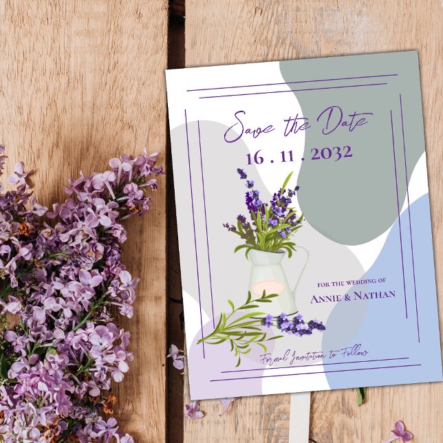 Lavender Themed Cute Pretty  Floral Wedding Announcement Postcard (Cute Pretty Lavender Themed Floral Wedding Announcement Postcard)