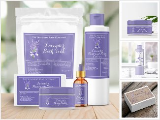 Lavender Themed Soap and Cosmetics Packaging