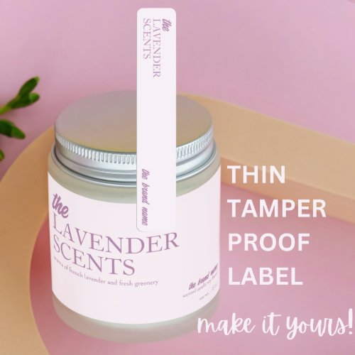 Lavender Thin Candle Tamper_Proof Seal  Labels