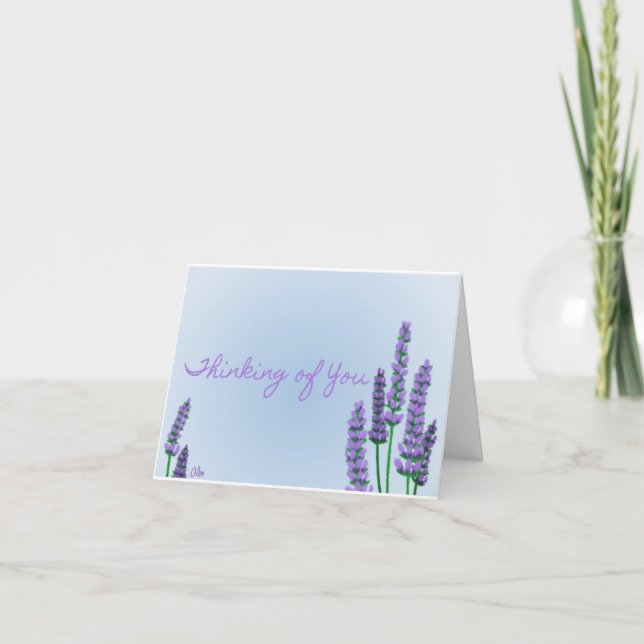 Lavender thinking of you card  (Front)