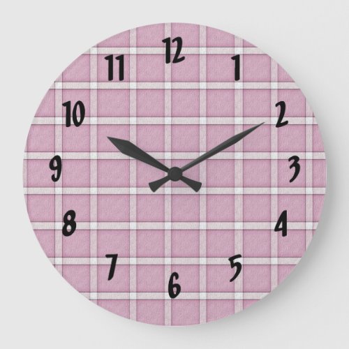 Lavender Tile Pattern Large Clock