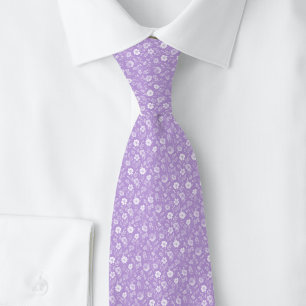 Lavender Tiny Flowers Neck Tie