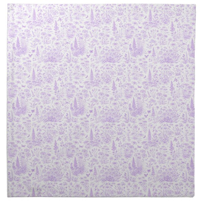 Lavender Toile Cloth Napkin (Front)