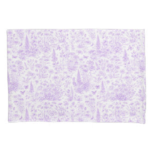Lavender Toile Pillow Case