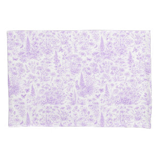 Lavender Toile Pillow Case
