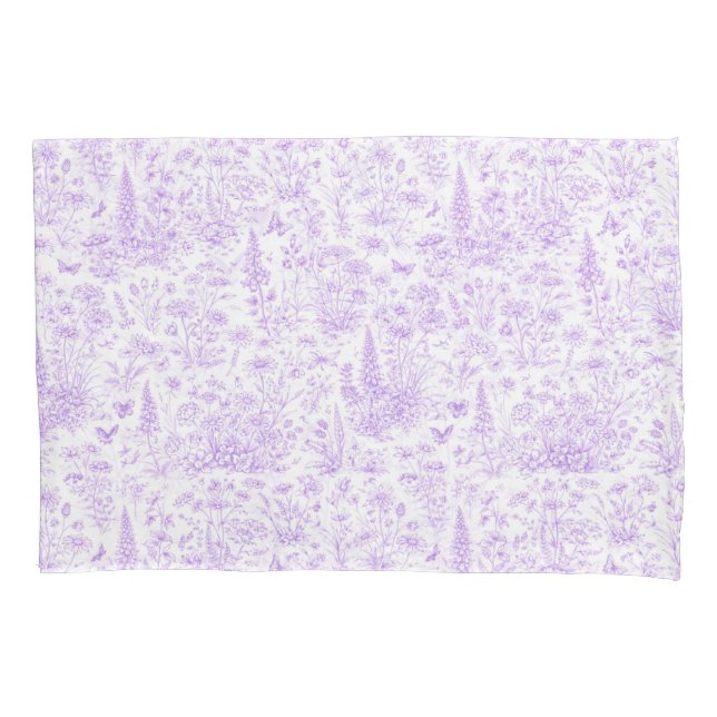 Lavender Toile Pillow Case (Front)