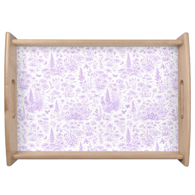 Lavender Toile Serving Tray (Front)